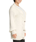 Deep V Cable Cardigan