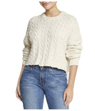 Cropped Boxy Cable Knit Sweater