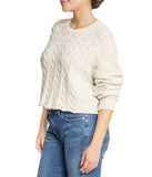 Cropped Boxy Cable Knit Sweater