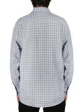 Windowpane Checkered Dress Shirt in Grey