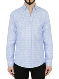 Men's Regular Shirt Blue Check Design 2