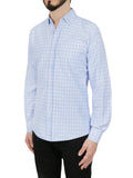 Men's Regular Shirt Blue Check Design 2