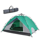 Instant Pop-up Camping Tent, Bag, Ground Stake & Windproof Rope Set (4 Person) Green