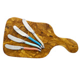 Laguiole Spreaders & Olive Wood Cheese Board Set