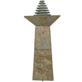 40"H Electric Natural Slate Layered Pyramid Tiered Water Fountain with LED Light