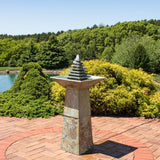 40"H Electric Natural Slate Layered Pyramid Tiered Water Fountain with LED Light