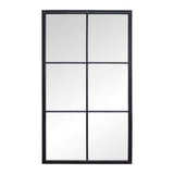 6 Windowpane Metal Frame Wall Mirror