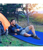 Inflatable Self Inflating Camping Sleeping Mattress With Carrying Bag Blue