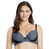 Casey Plunge Molded T-Shirt Bra-Dark Blue Denim-30D-1