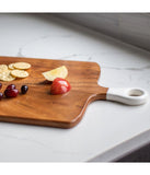 Jeanne Fitz Wood + White Collection Acacia Wood Square Charcuterie Board Brown