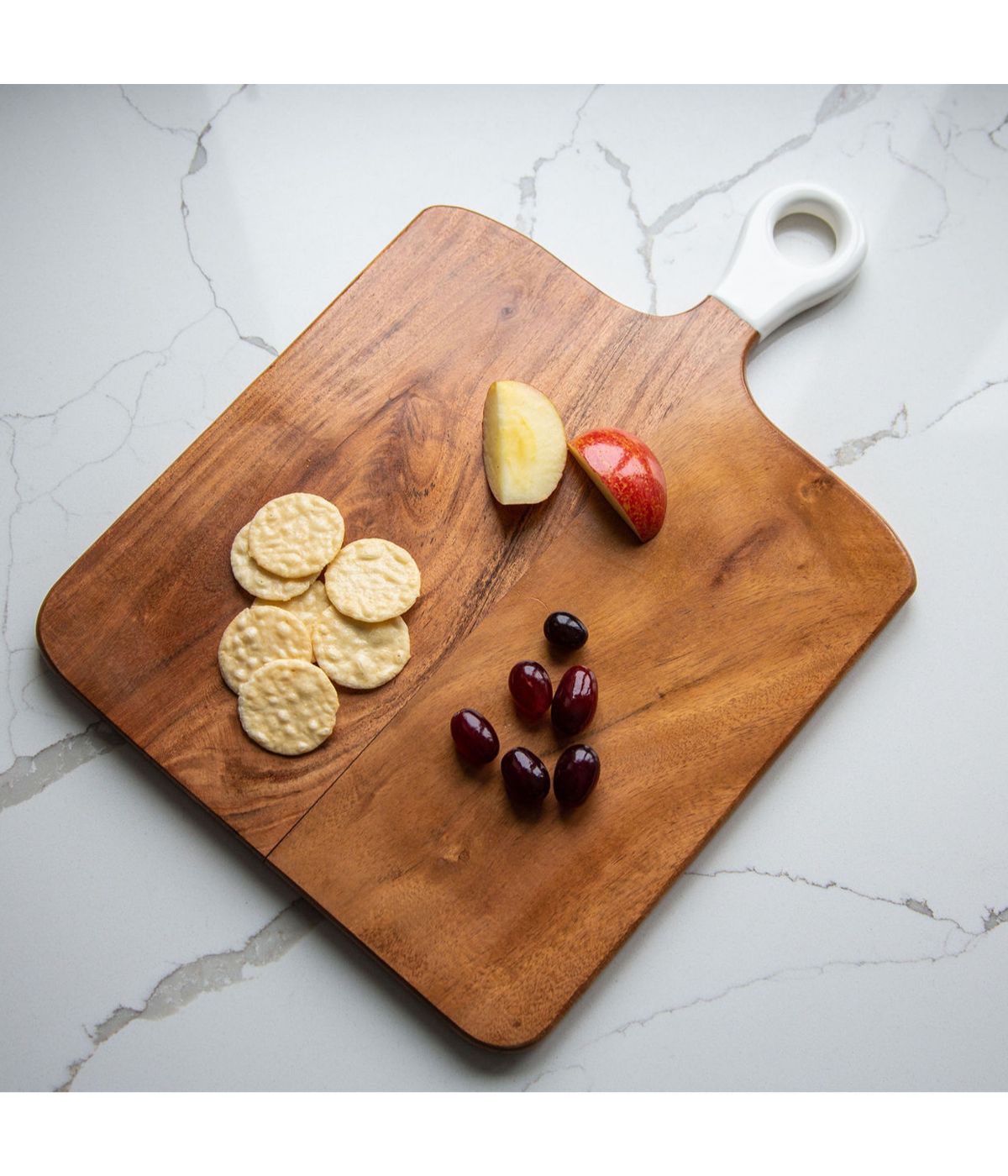 Jeanne Fitz Wood + White Collection Acacia Wood Square Charcuterie Board Brown