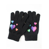 Foil Print Heart Knit Glove