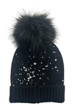 Paint Splatter Pom Beanie