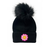 Smiley Flower Terry Patch Beanie