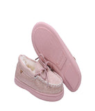 Classic Kids Moc with suede upper and fur lining Pink Glitter