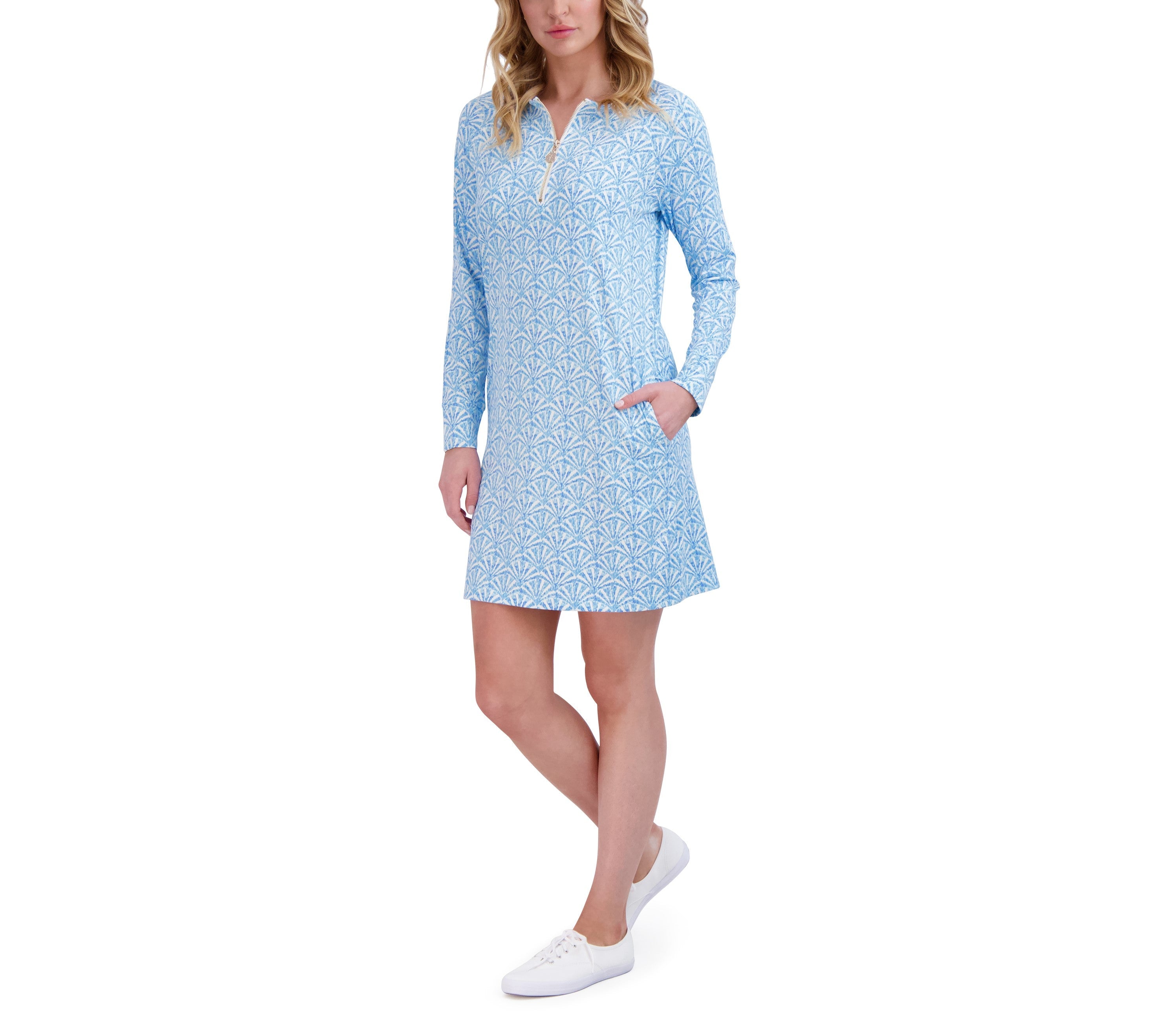 LONG SLEEVE QUARTER ZIP DRESS