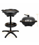 Electric BBQ Grill 1350W Non-stick 4 Temperature Setting Outdoor Garden Camping Black