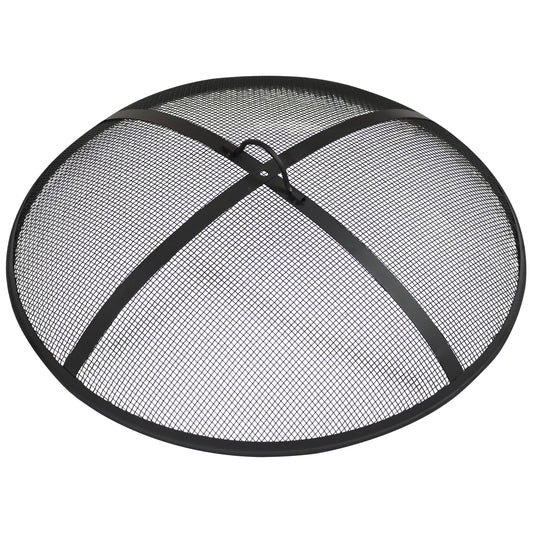 Heavy-Duty Steel Mesh Round Camp Fire Pit Spark Screen Lid with Handle