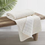 Mills Waffle Quilted Throw Blush