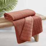 Mills Waffle Quilted Throw Blush