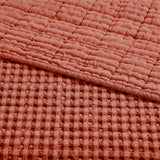 Mills Waffle Quilted Throw Blush