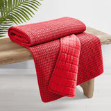 Mills Waffle Quilted Throw Blush