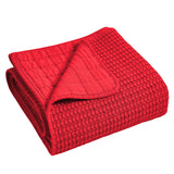 Mills Waffle Quilted Throw Blush