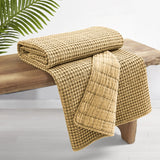 Mills Waffle Quilted Throw Blush