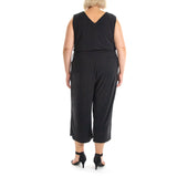 Cropped Button Front Jumpsuit