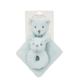 Aston Luxe Blue Bear Lovie and Rattle Set