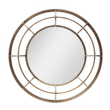 Antique Bronze Geometric Metal Round Wall Mirror