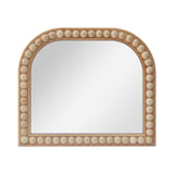 Wood Beaded Accent Natural Wood Wall Mirror