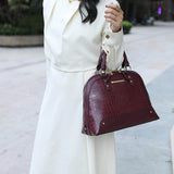 MKF Collection Nora Croco Women's Top-handle Satchel Handbag by Mia K-Purple-2