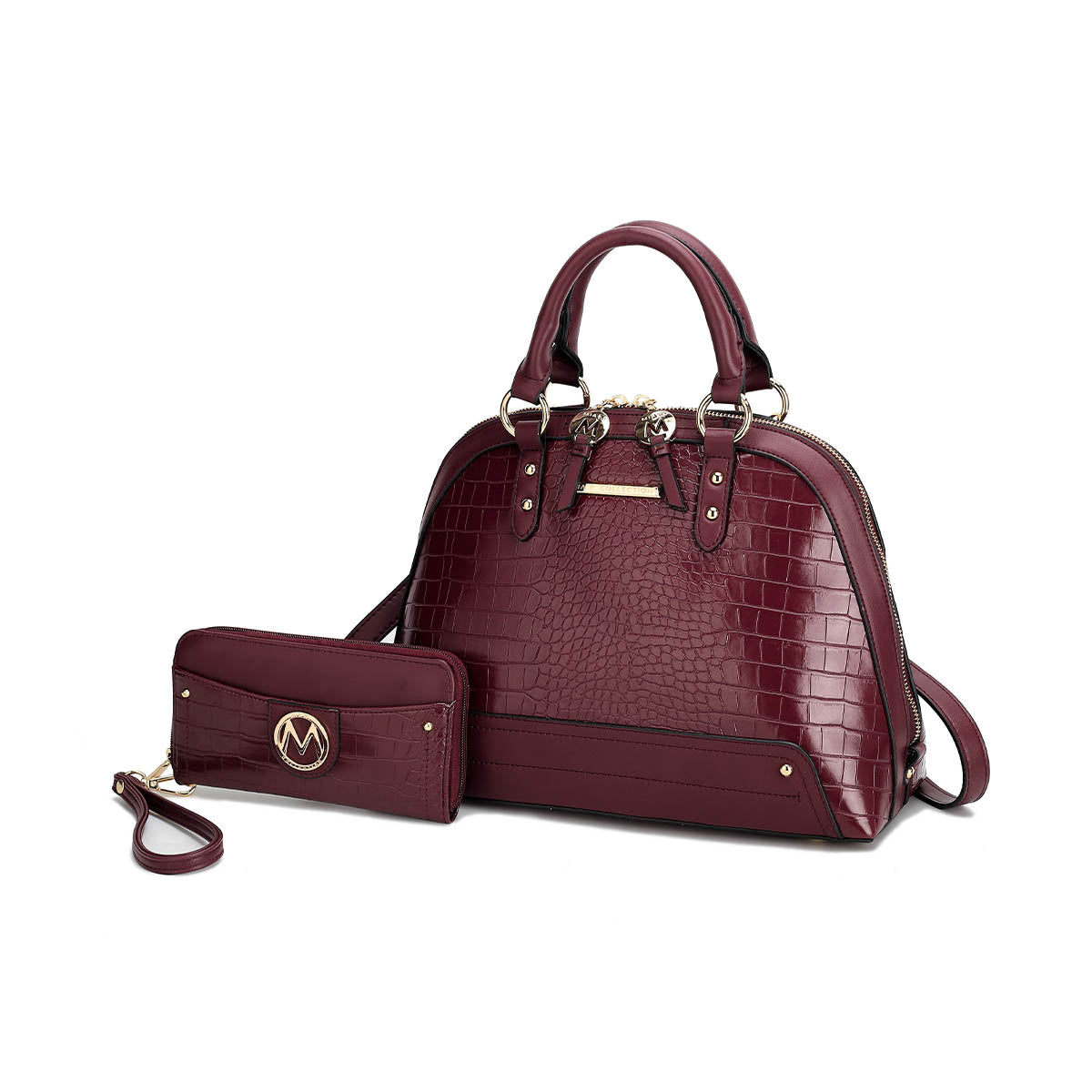 MKF Collection Nora Croco Women's Top-handle Satchel Handbag by Mia K-Purple-One Size-1