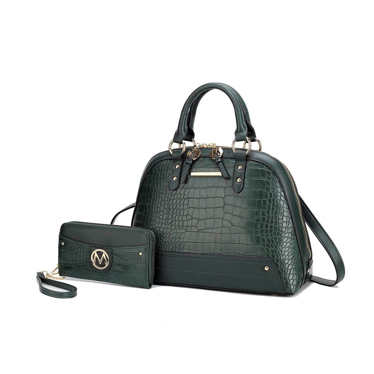 MKF Collection Nora Croco Women's Top-handle Satchel Handbag by Mia K-Forest Green-One Size-1