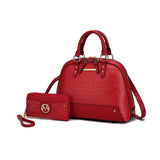 MKF Collection Nora Croco Women's Top-handle Satchel Handbag by Mia K-Red-One Size-1