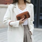 MKF Collection Frida Vegan Leather Women's Satchel Handbag and Wristlet Wallet  by Mia K-Cognac-3