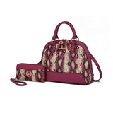 MKF Collection Frida Vegan Leather Women's Satchel Handbag and Wristlet Wallet  by Mia K-Fuchsia-One Size-1