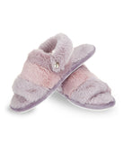 Kids' Colorblock Fur Plush Slippers Lavender