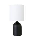 Silas Mini Lamp with Fabric Shade Blackened Bronze & White
