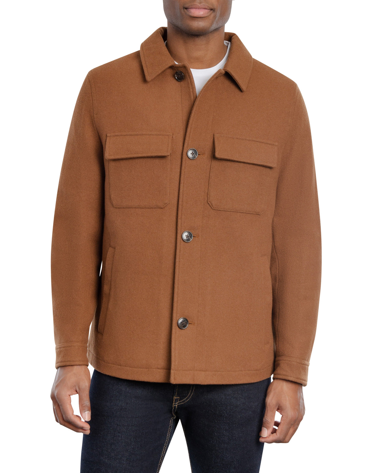 Wool Shirt Jacket Rust