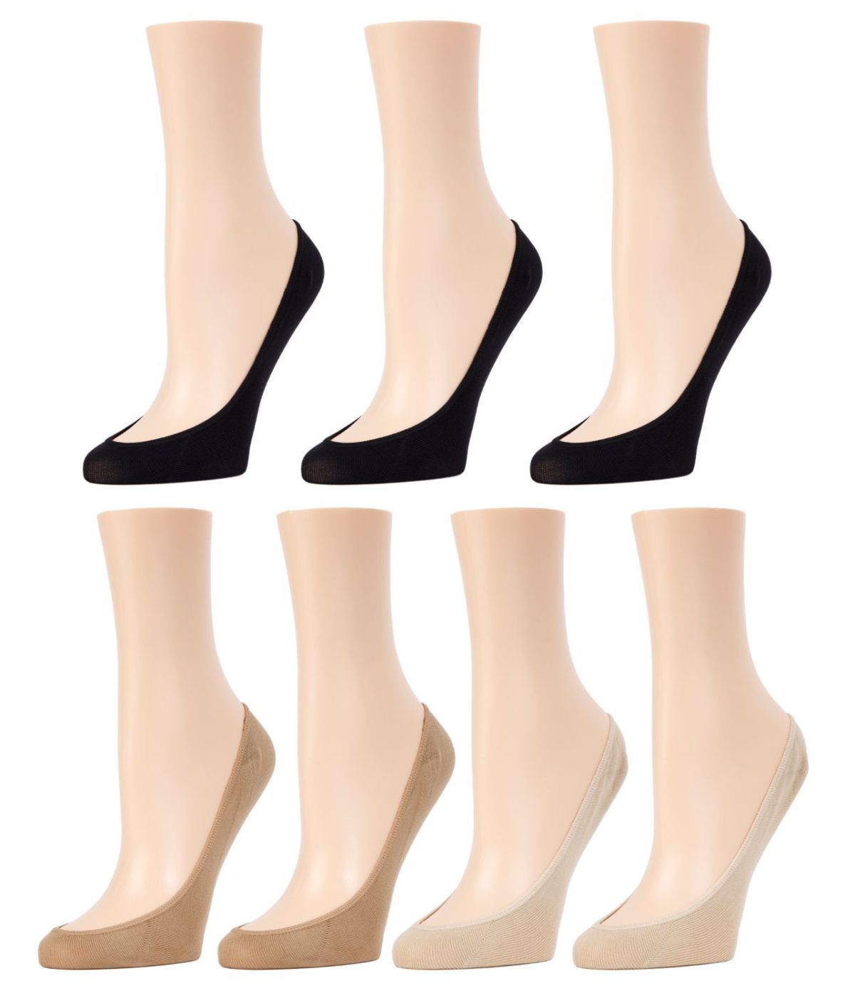 Ballerina Micro Liner Socks 7-Pack Black-Tan-Nude – Gordmans