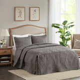 Vancouver 3 Piece Fitted Bedspread Set Khaki