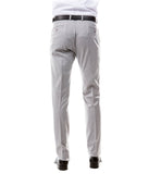 Solid Flat Front Dinner Trousers Suit Separates Dress Pants Gray