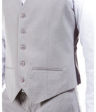 Suit Separates V-Neck Solid Vest Light Grey