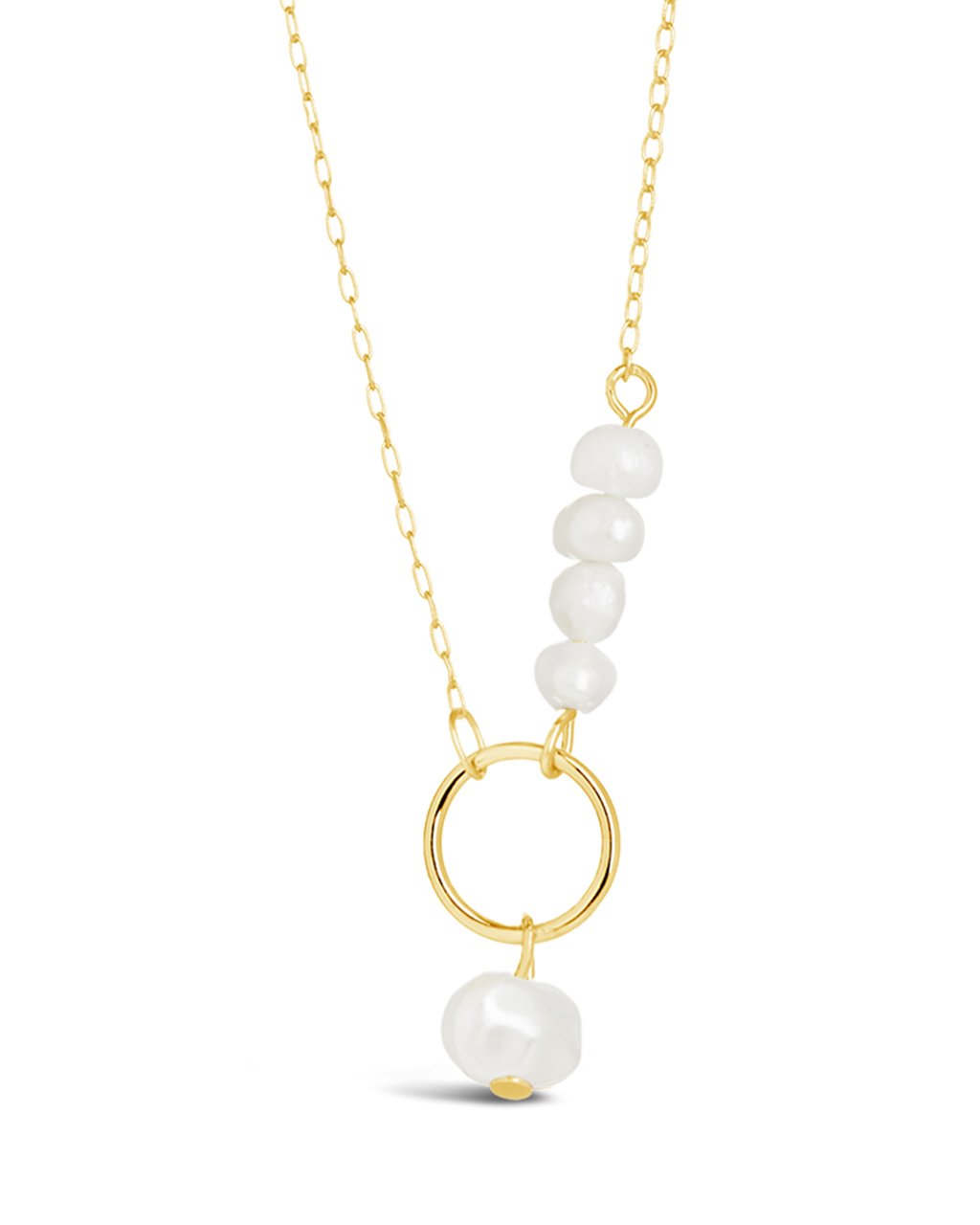 Greta Drop Necklace with Hanging Pearl