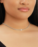 Chain Necklace with Cubic Zirconia Stone Center