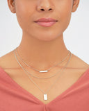 Triple Layered Bar Necklace in Silver or Gold