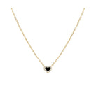 Tiny Pave Colored Gemstone Pendant Necklace Onyx