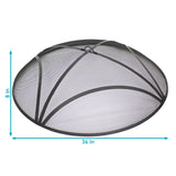 Heavy-Duty Steel Round Fire Pit Spark Screen with Ring Handle